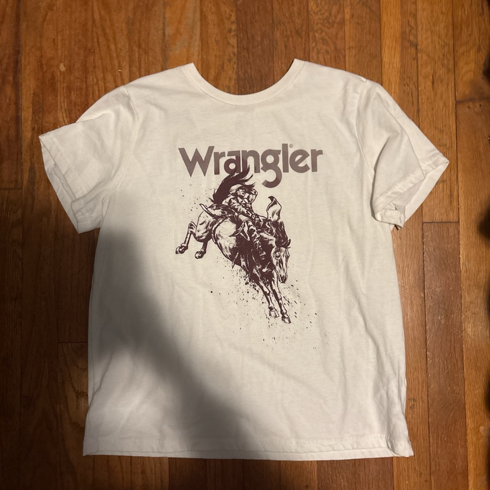 Wrangler White and Brown Graphic Tee